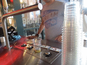 erik and the beer pouring machine